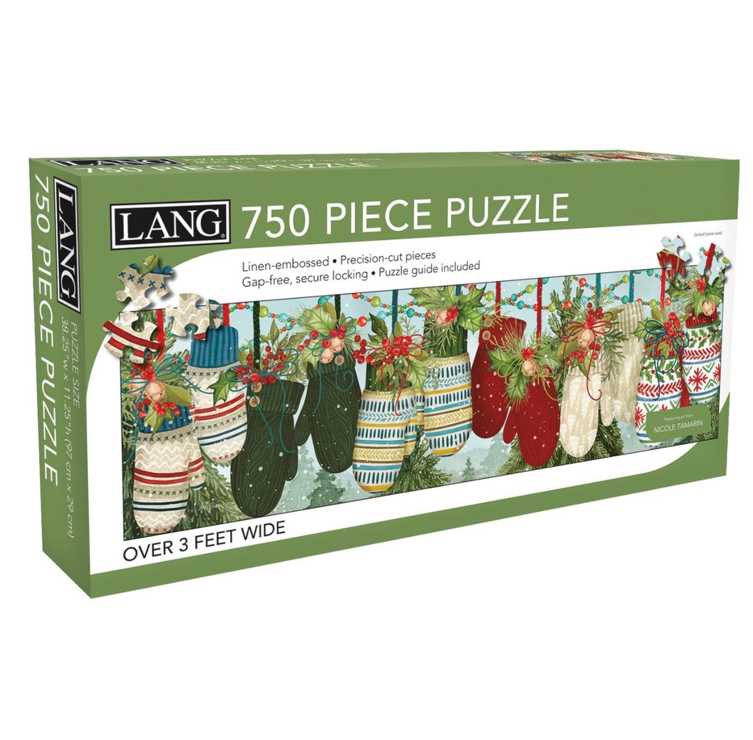 Christmas Mittens 750-Piece Panoramic Puzzle by LANG