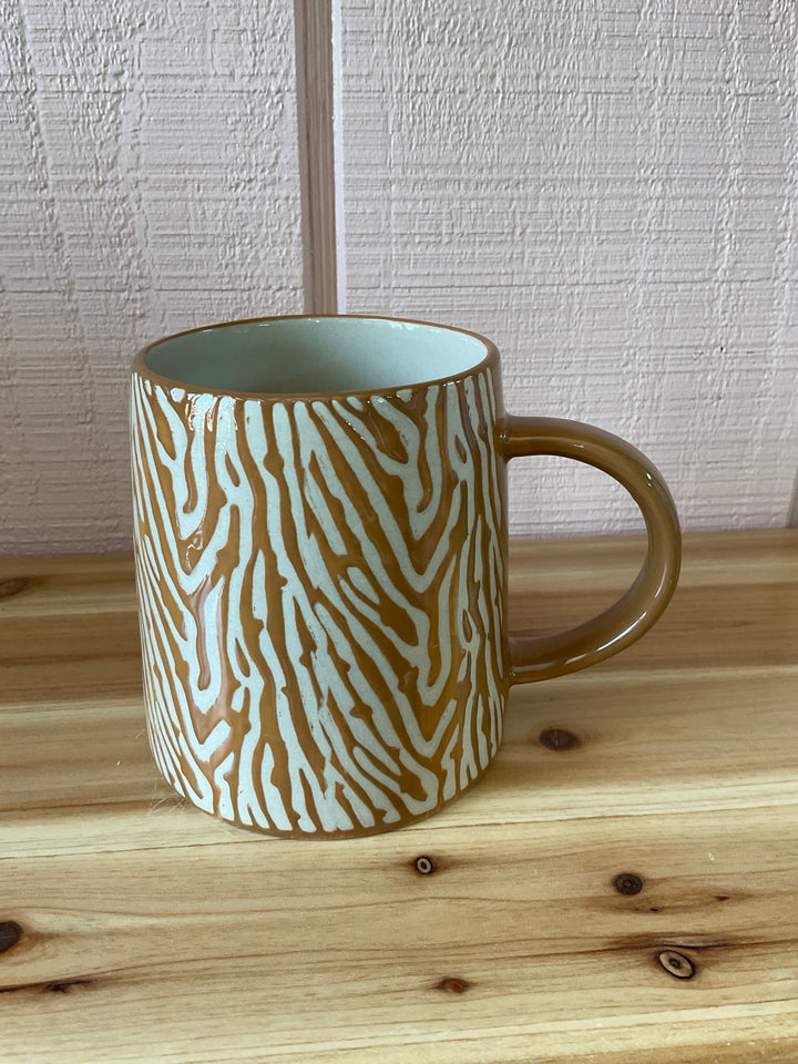 Stoneware Mug with Animal Prints
