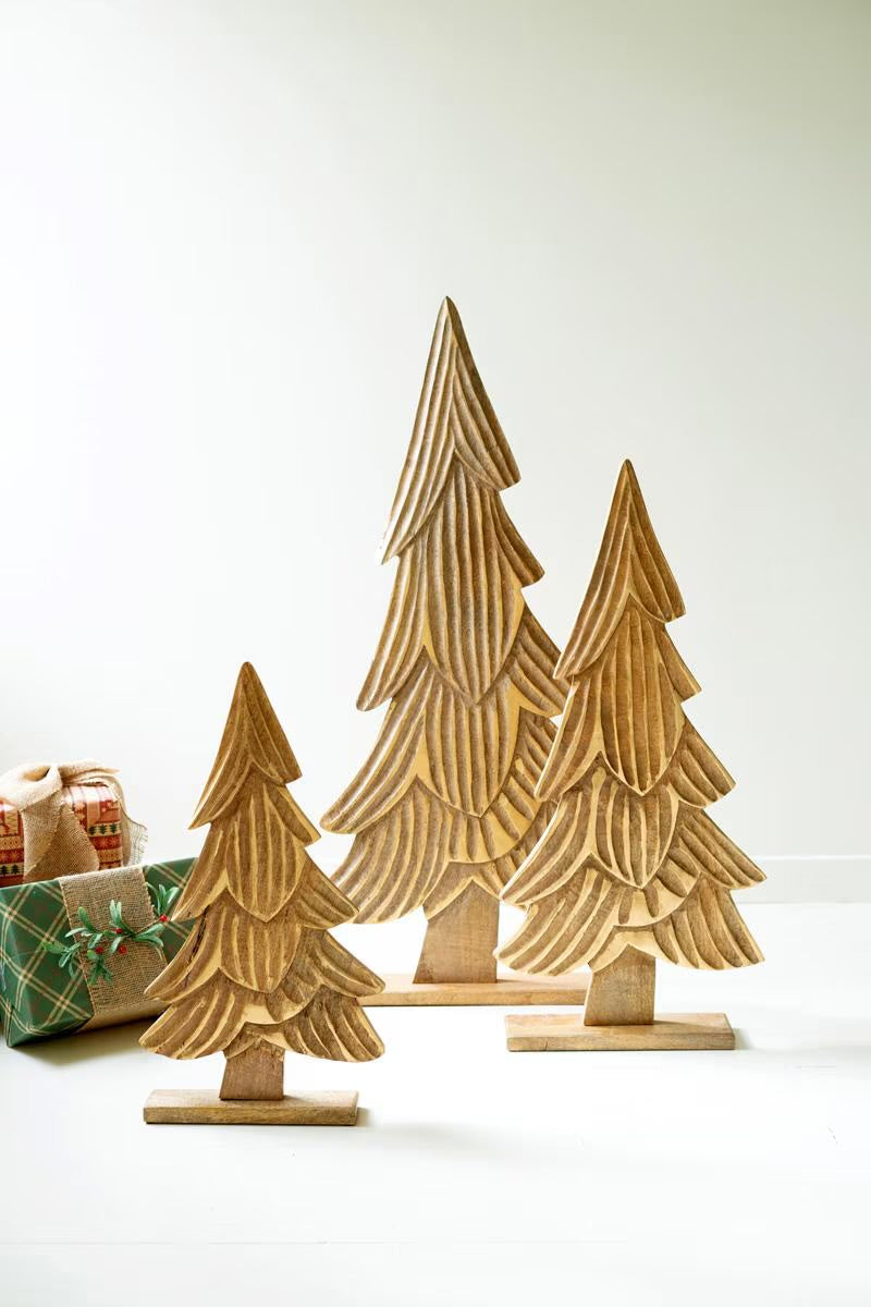 Carved Wooden Christmas Trees