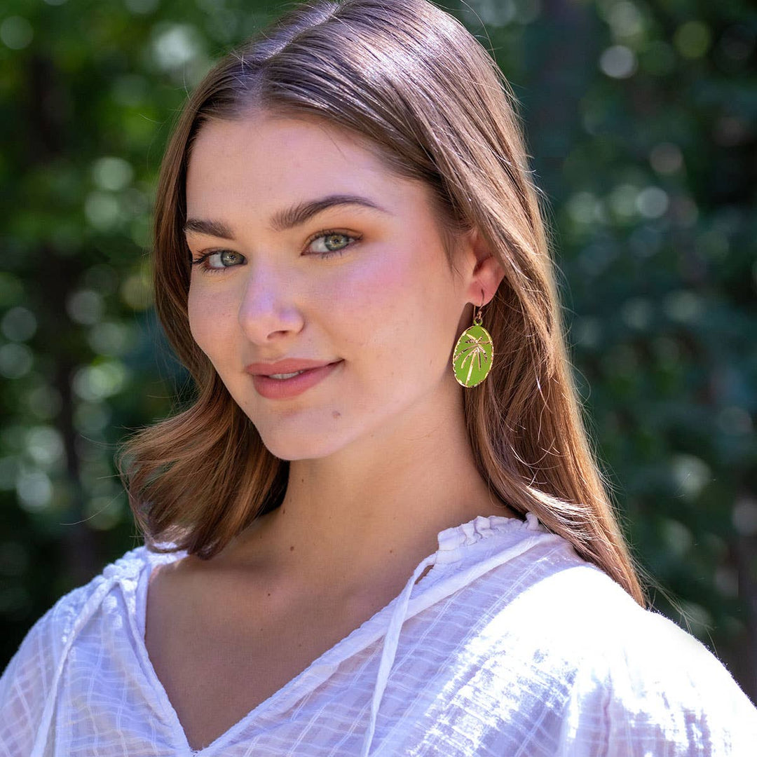 Patina Engraved Copper Earrings
