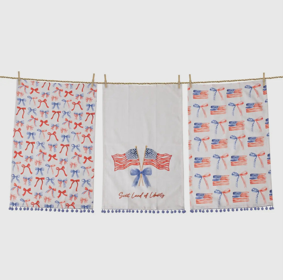 Liberty Ribbons & Bows Tea Towel