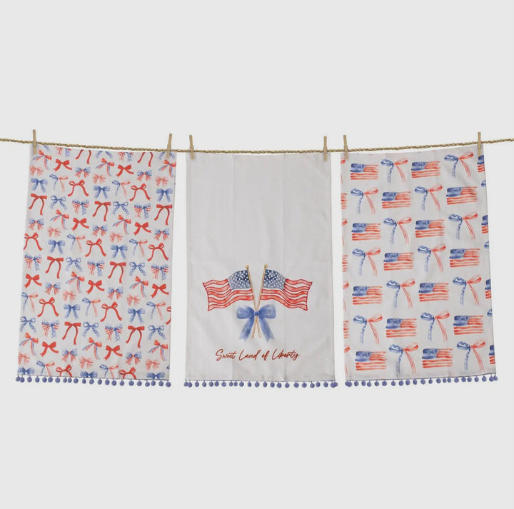 Liberty Ribbons & Bows Tea Towel