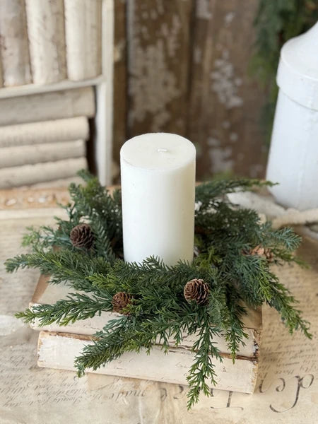 Woodland Pinecone Evergreen Candle Ring