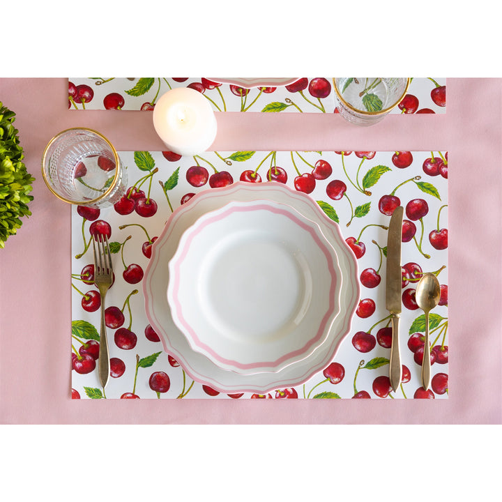 Blush Flocked Paper Table Runner
