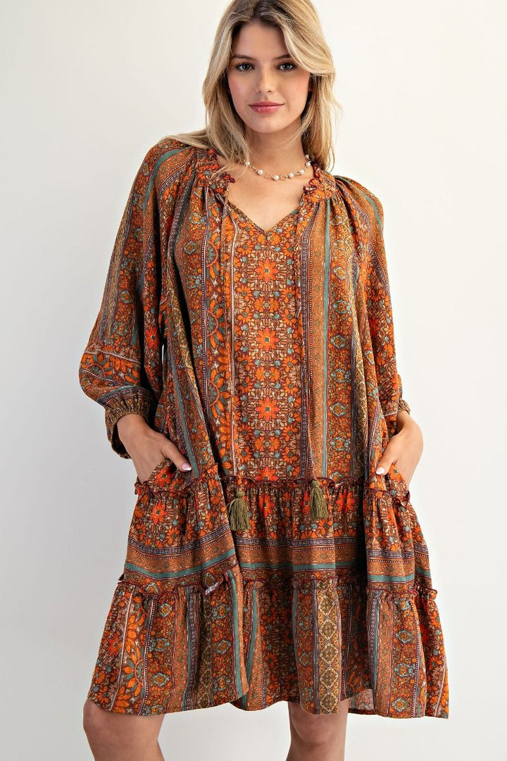Autumn Muse Boho Dress - Plus