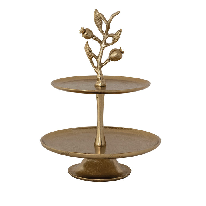 Gilded Pomegranate Two-Tier Serving Tray