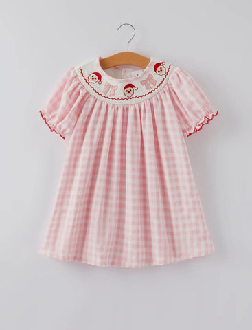 Plaid Smocked Santa Dress