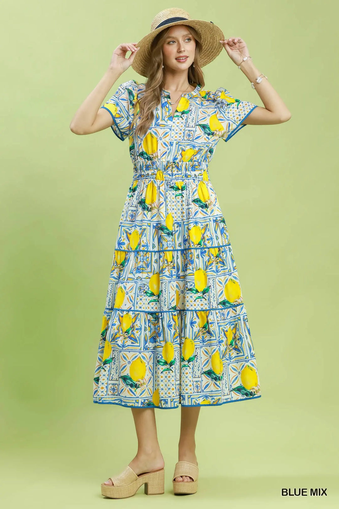Sorrento Lemon Midi Dress