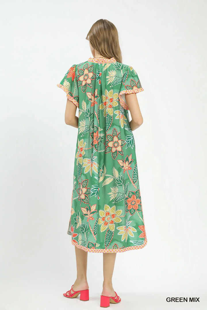 Garden Mosaic Midi Dress