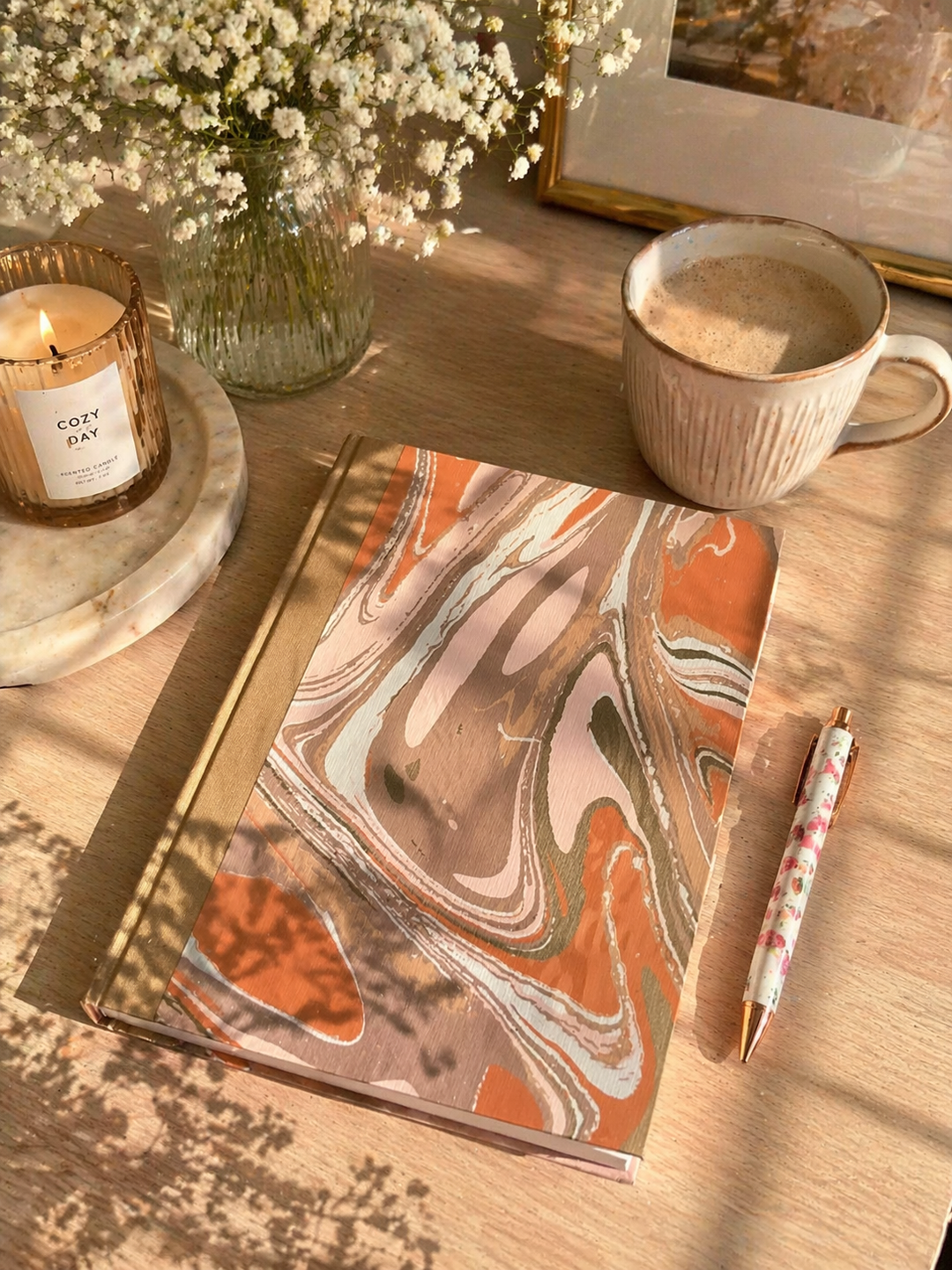 Autumn Marble Keepsake Journal