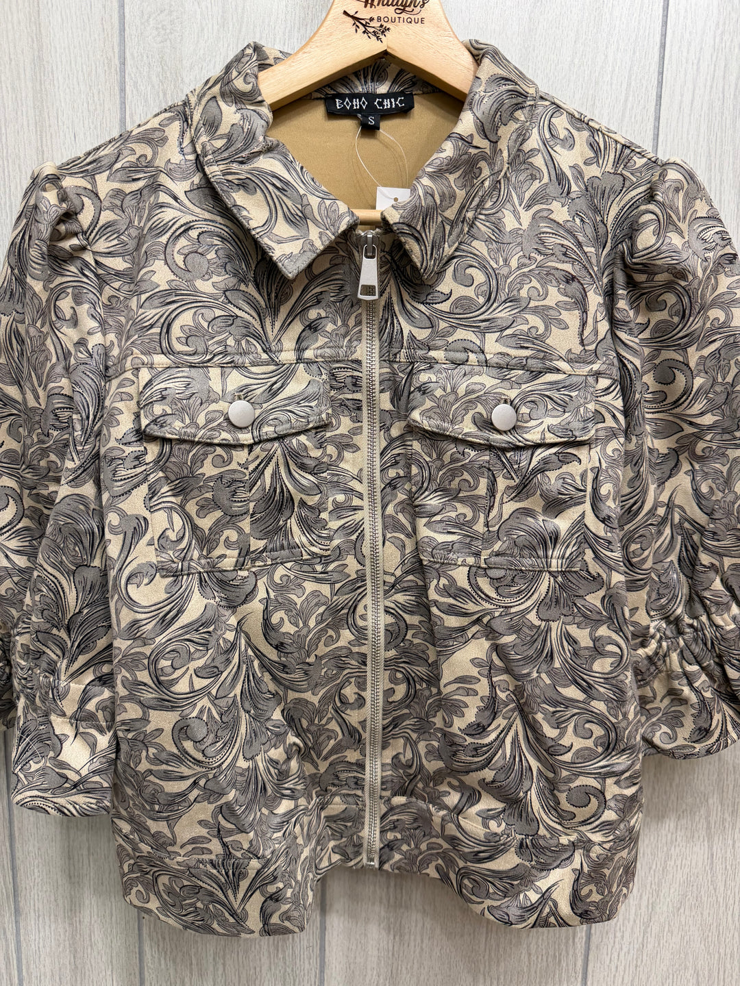 Ashford Scroll Faux Suede Jacket