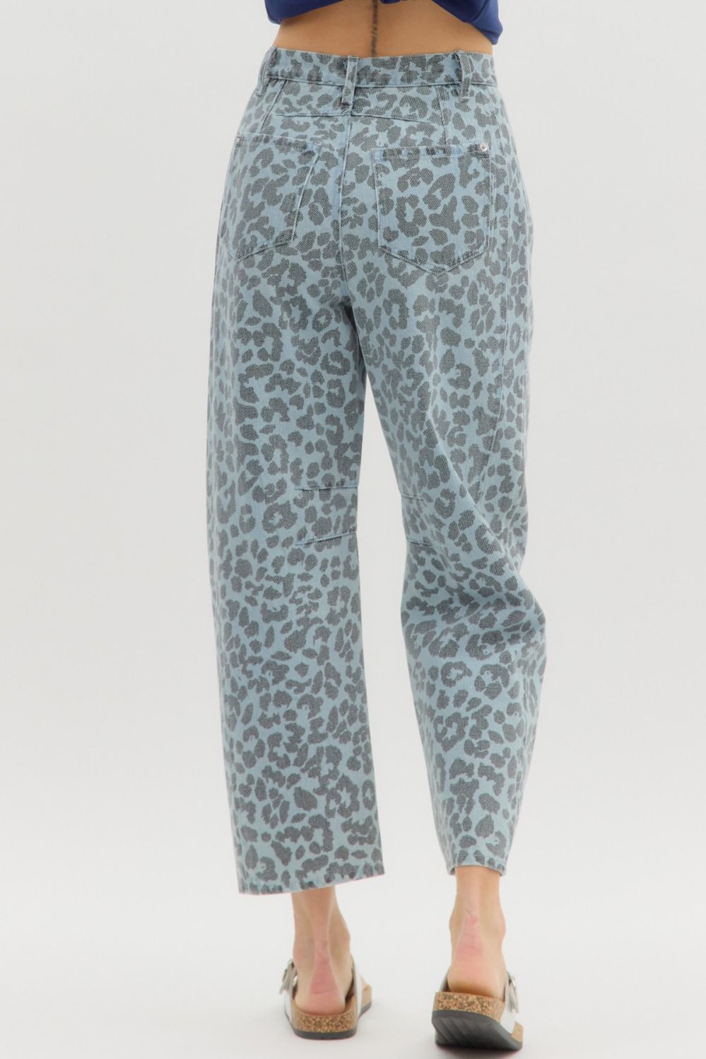 Blue Leopard Print Pants