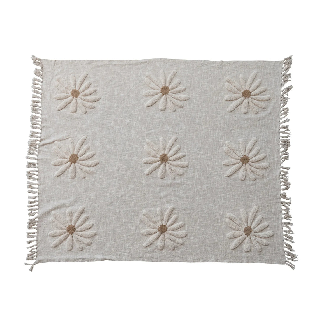 Daisy Meadow Cotton Slub Throw
