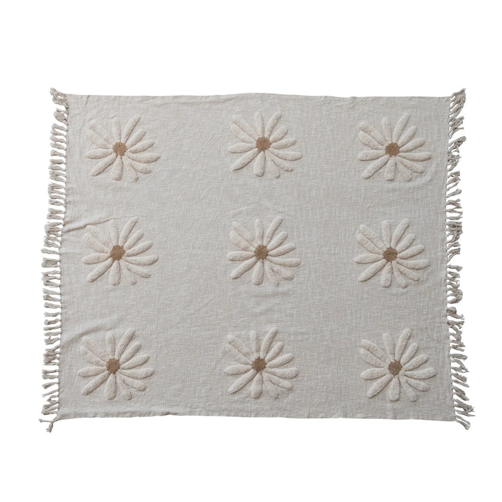 Daisy Meadow Cotton Slub Throw