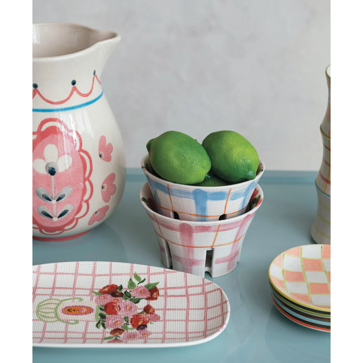 Garden Party Hand-Painted Berry Bowl