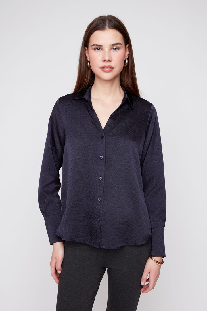 After Hours Satin Button-Down