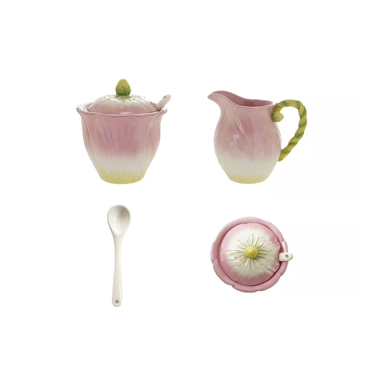 Blushing Tulip Cream & Sugar Set