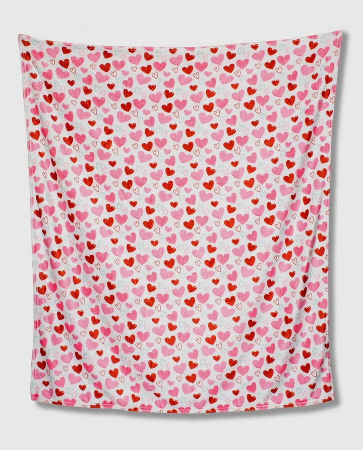 Hearts Aflutter Plush Throw Blanket