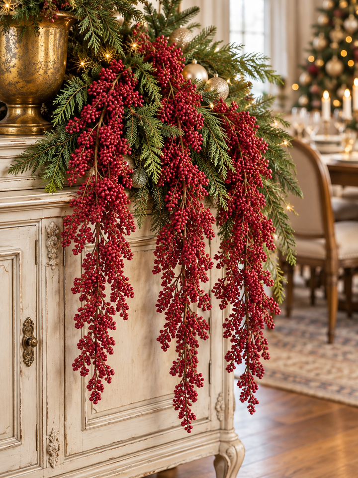 Crimson Cascade Hanging Berry Branch