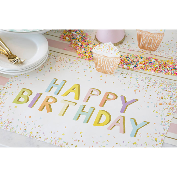 Happy Birthday Sprinkles Paper Placemat Pad