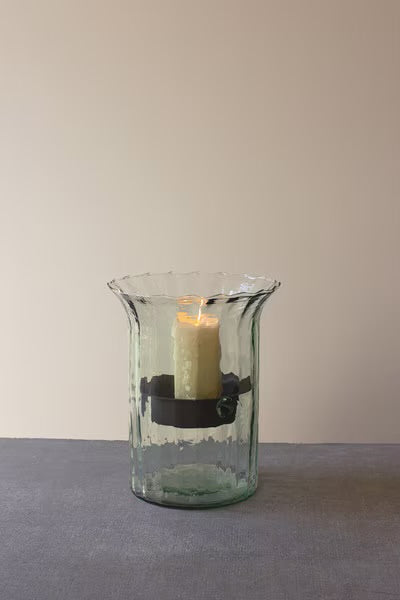 Ribbed Glass Cylinder Votive