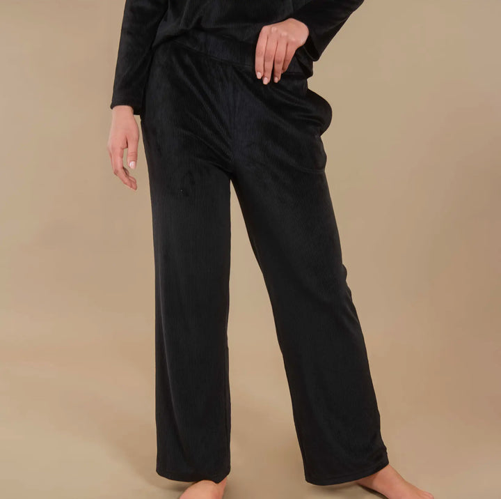 Soft Rib Lounge Pants – Black