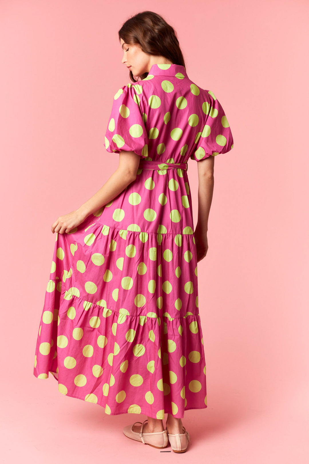 Electric Garden Polka Dot Maxi Dress