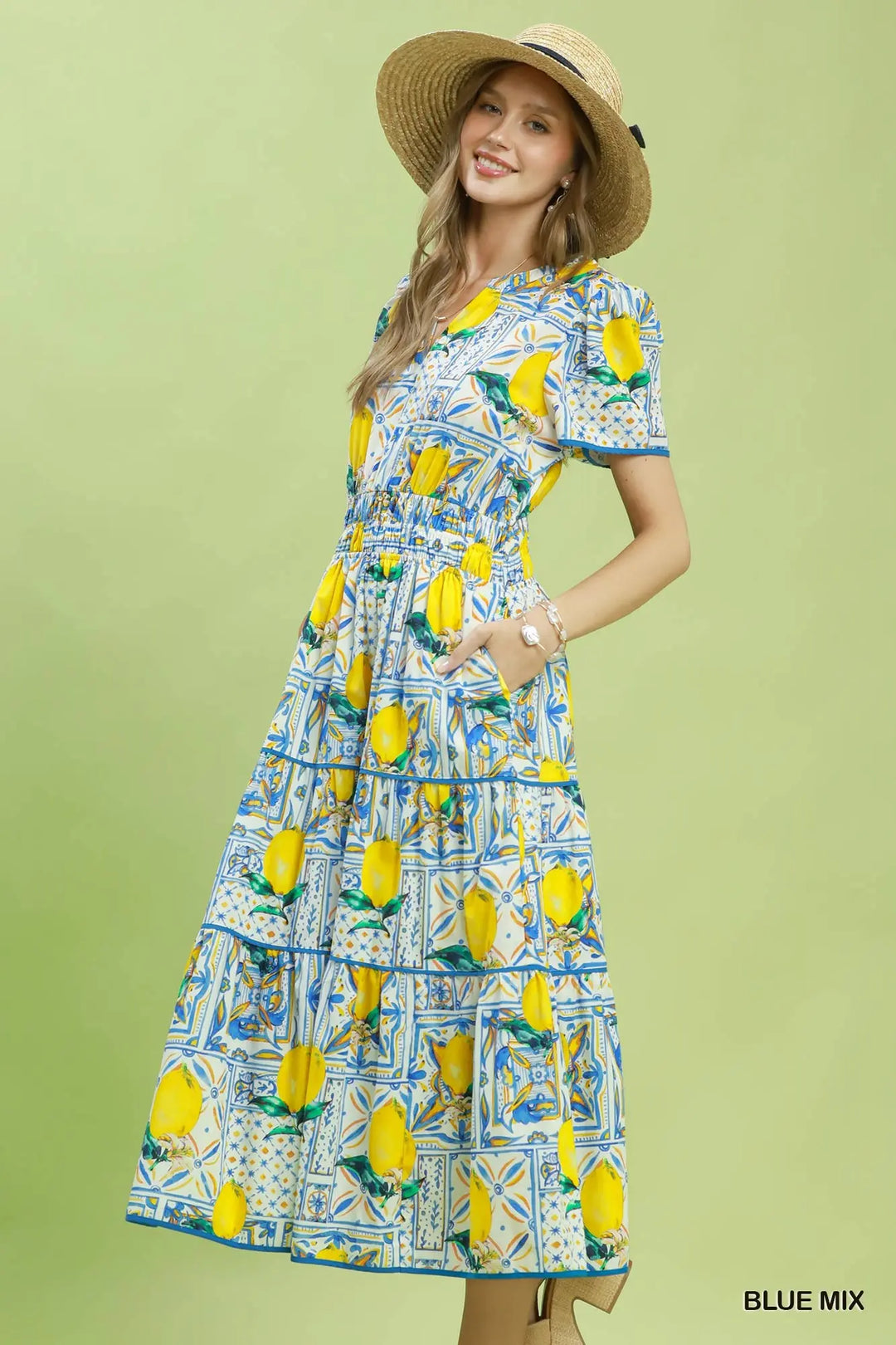 Sorrento Lemon Midi Dress