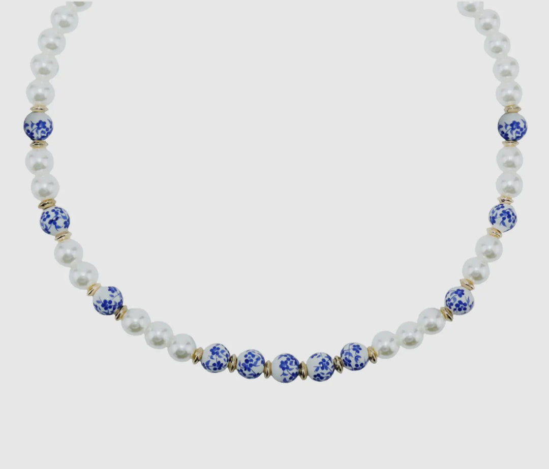 The Blue Willow Pearl Necklace