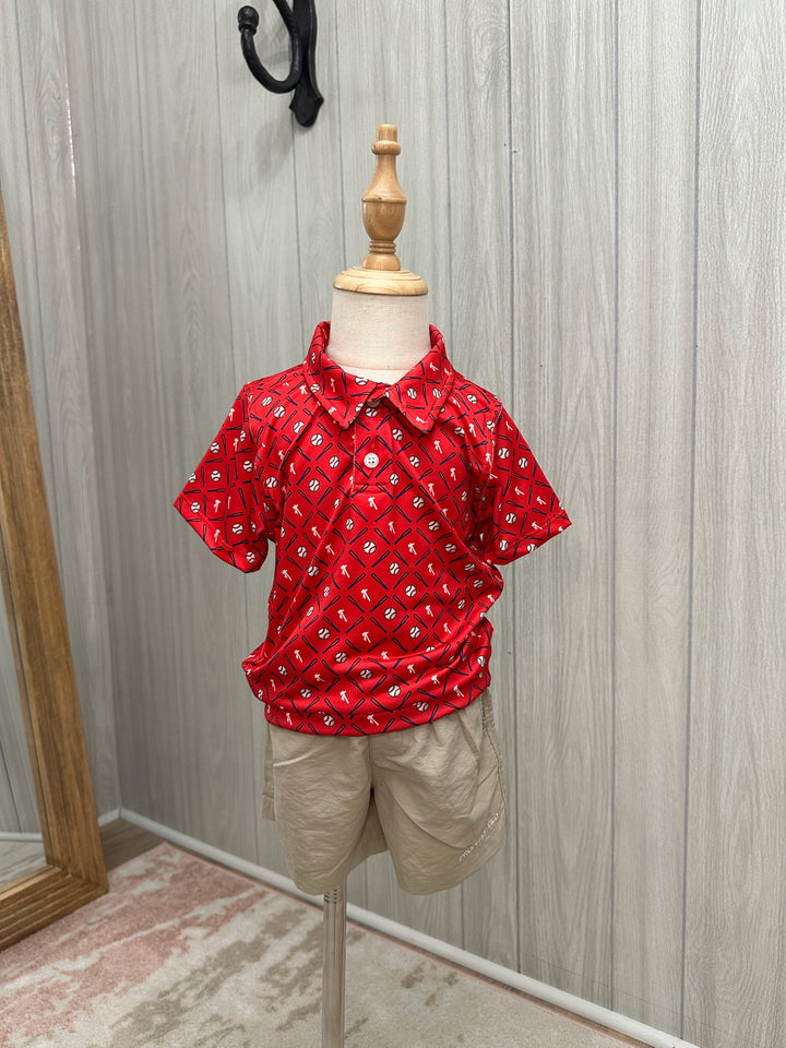 Atlanta Red Baseball Polo