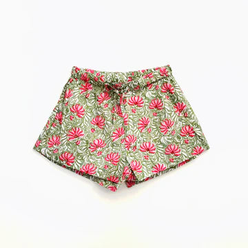 Liberty Lounge Shorts Jaipur Green & Pink