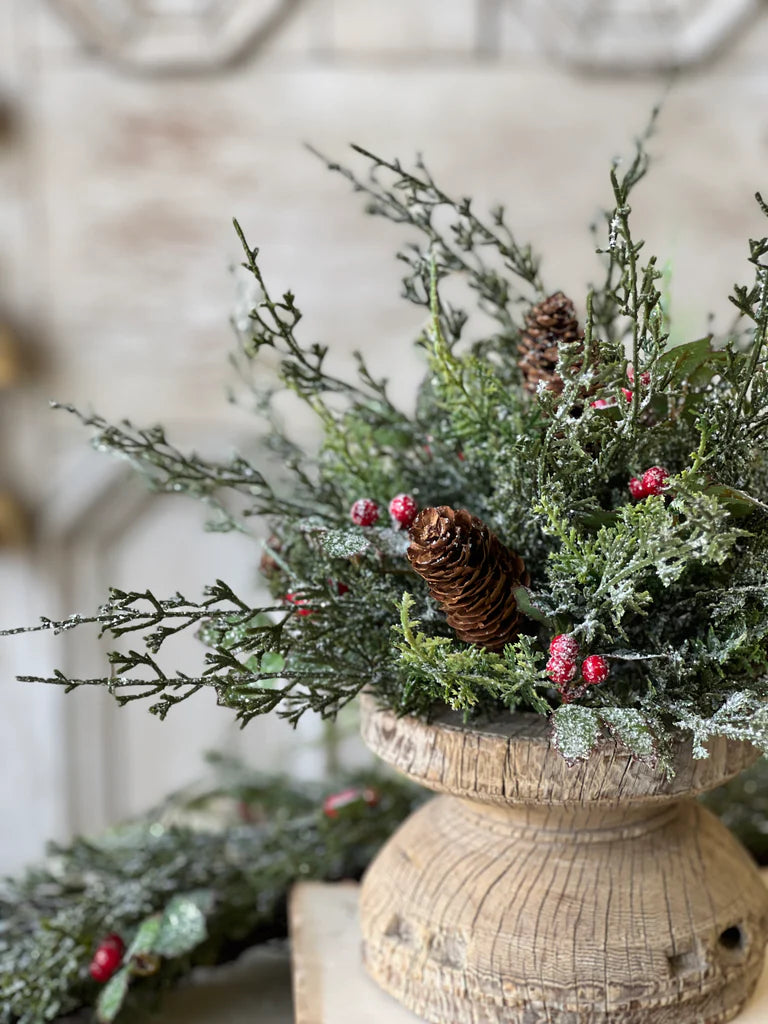 Frosted Cedar & Berry Half Sphere