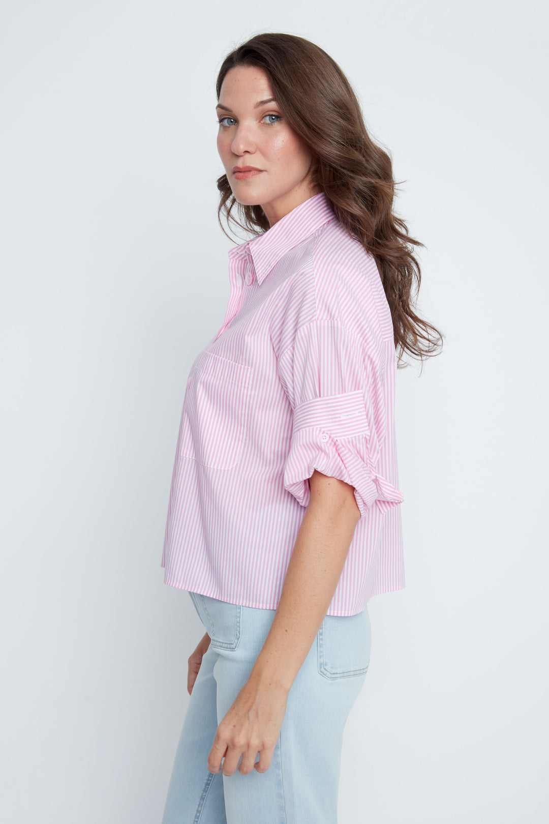 Sweet Stripe Button-Up Top