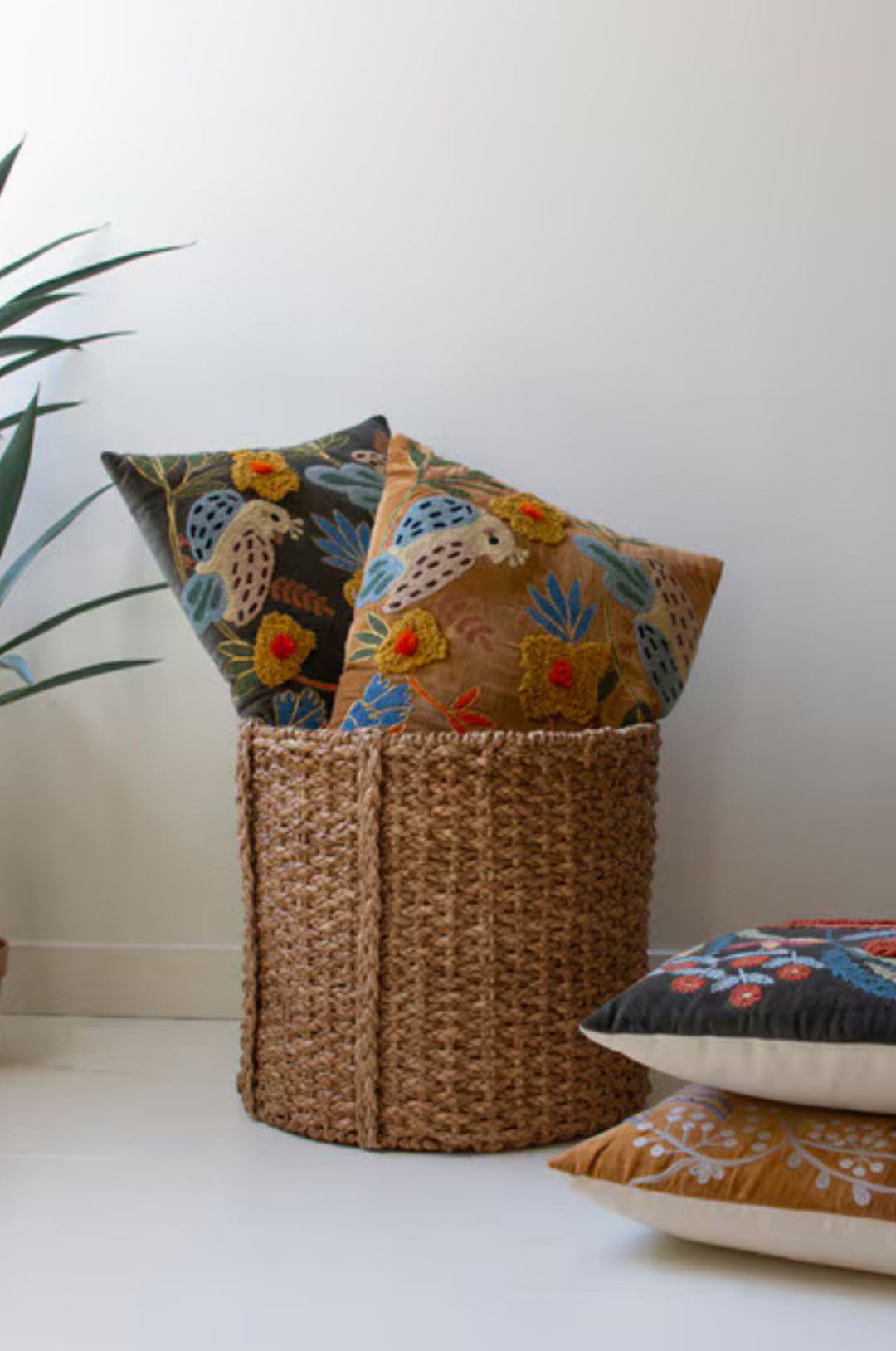 Golden Grove Bird Pillow