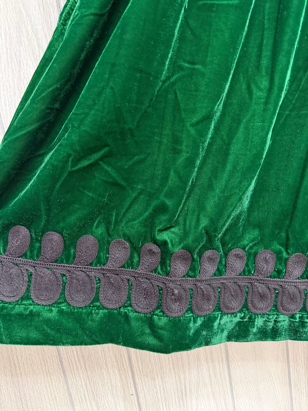 Emerald Eve Embroidered Velvet Dress