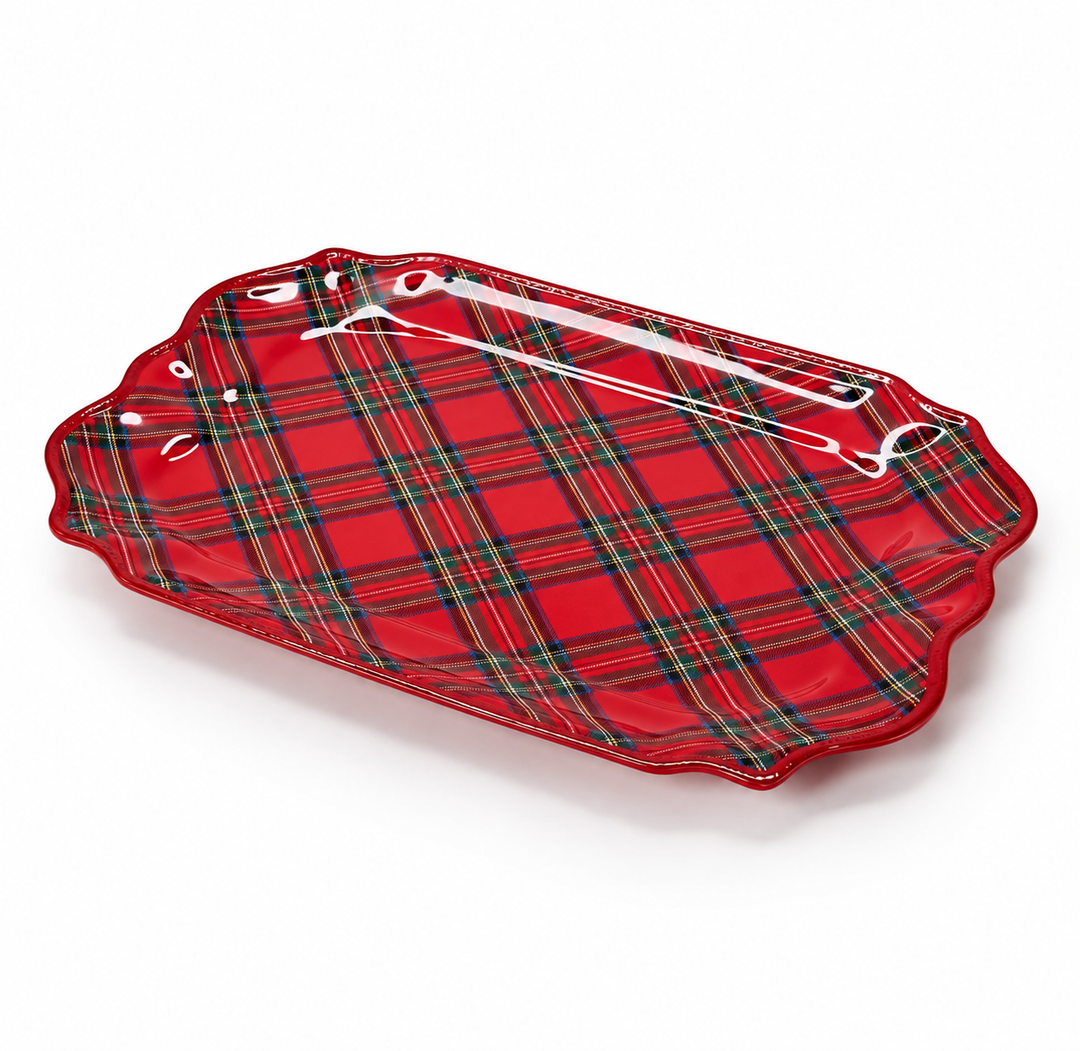 Christmas Tartan Melamine Serving Platter