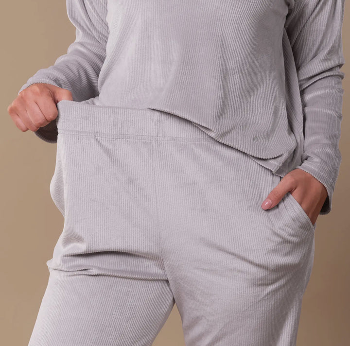 Soft Rib Lounge Pants – Dove Gray