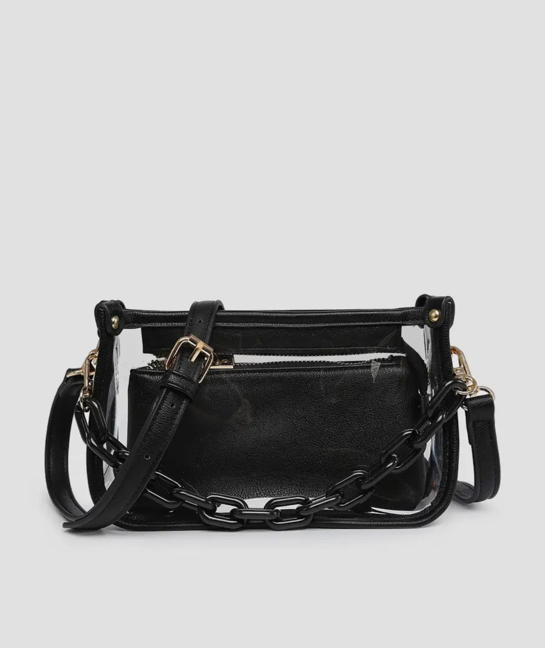 Clear Crossbody Bag with Chain