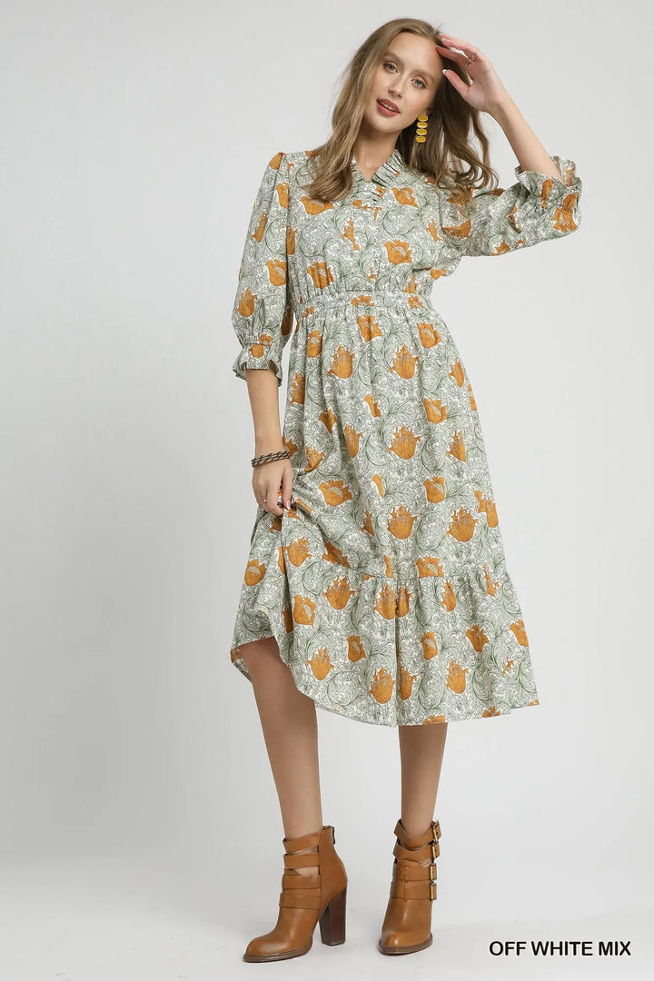 Sunflower Bloom Midi Dress