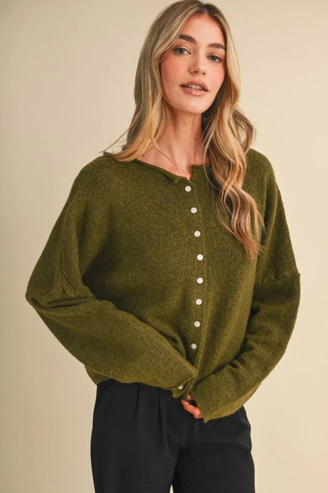 The Arden Olive Cardigan