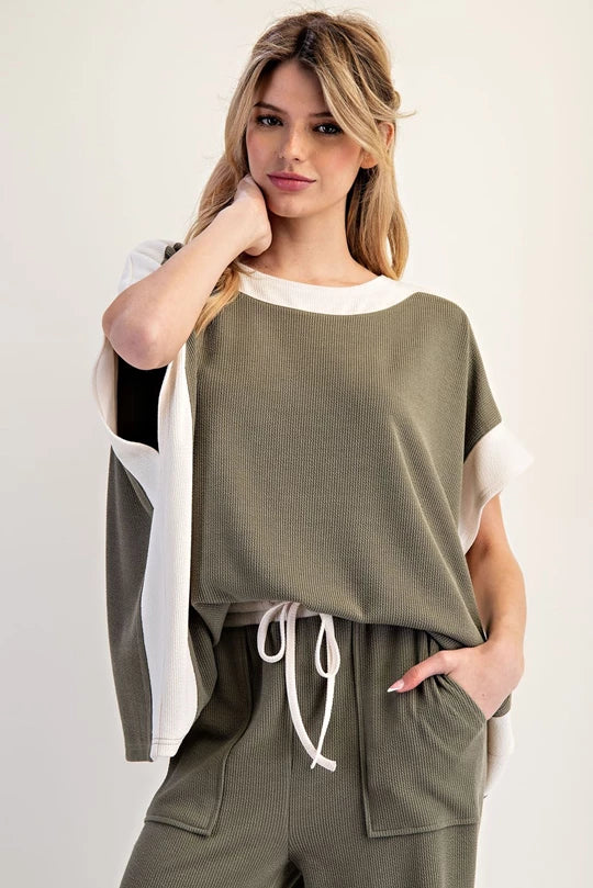 The Lounge Luxe Colorblock Top