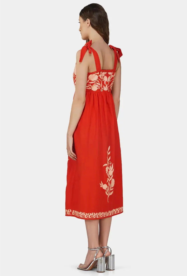 Clara Embroidered Midi Dress
