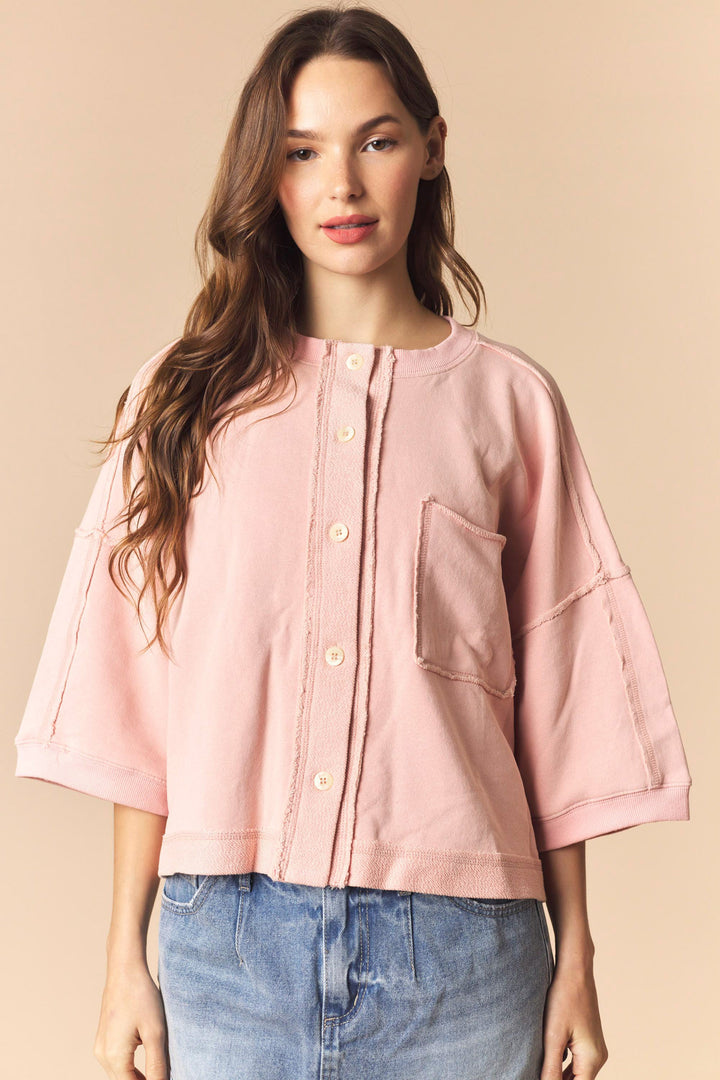 Blush Weekend Button-Up