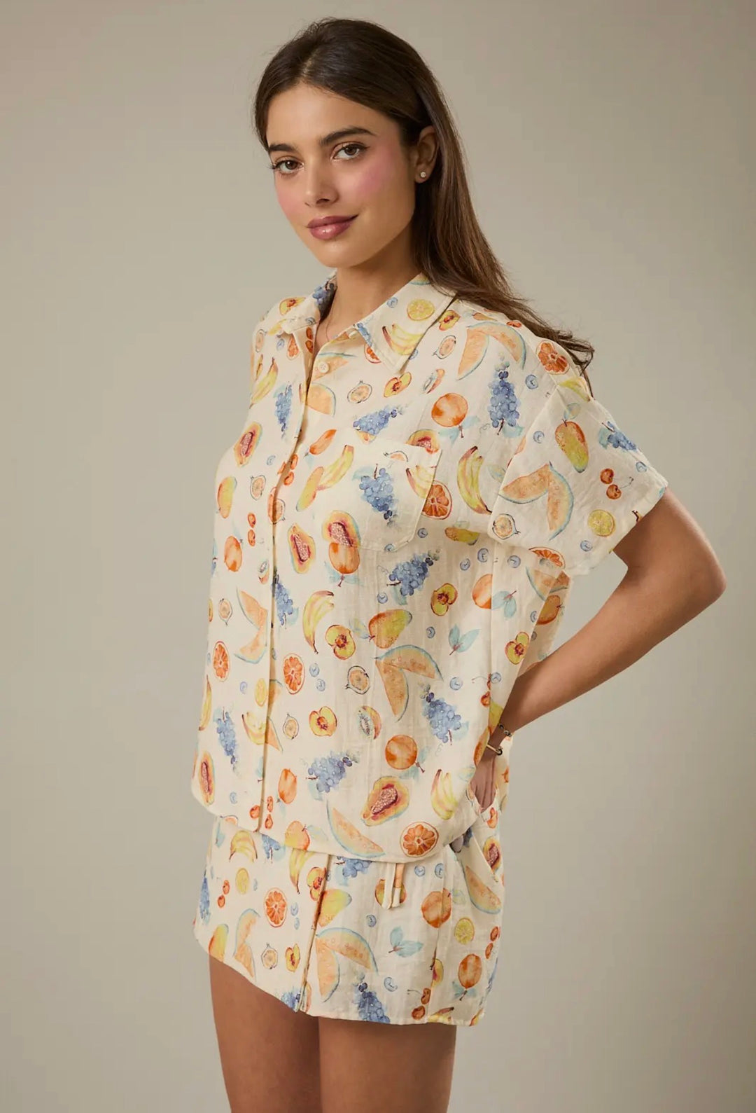 Citrus Grove Button-Up Top