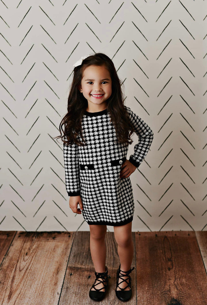 Houndstooth Check Dress