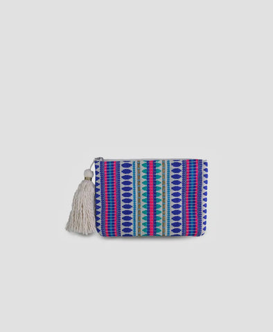 Blue Tassle Zipper Pouch