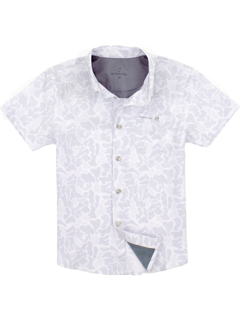 White Camo Performance Button Up