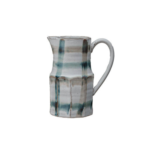 32oz Hand Painted Stoneware Pitcher