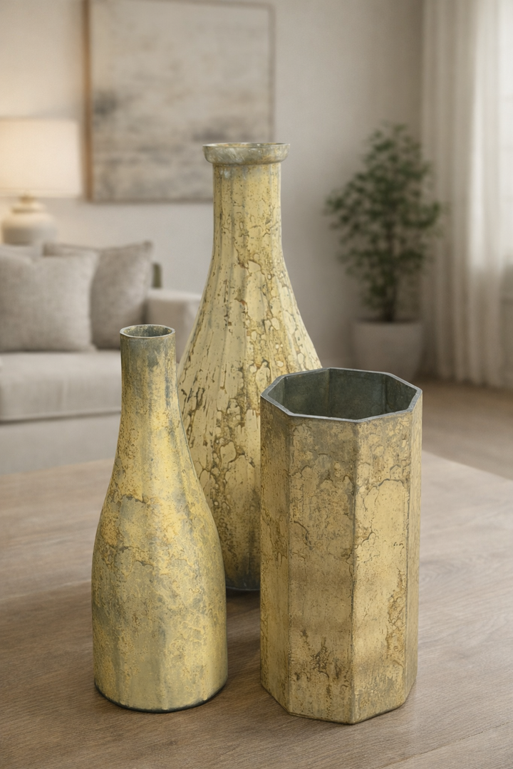 Gold Burnt Glass Vase