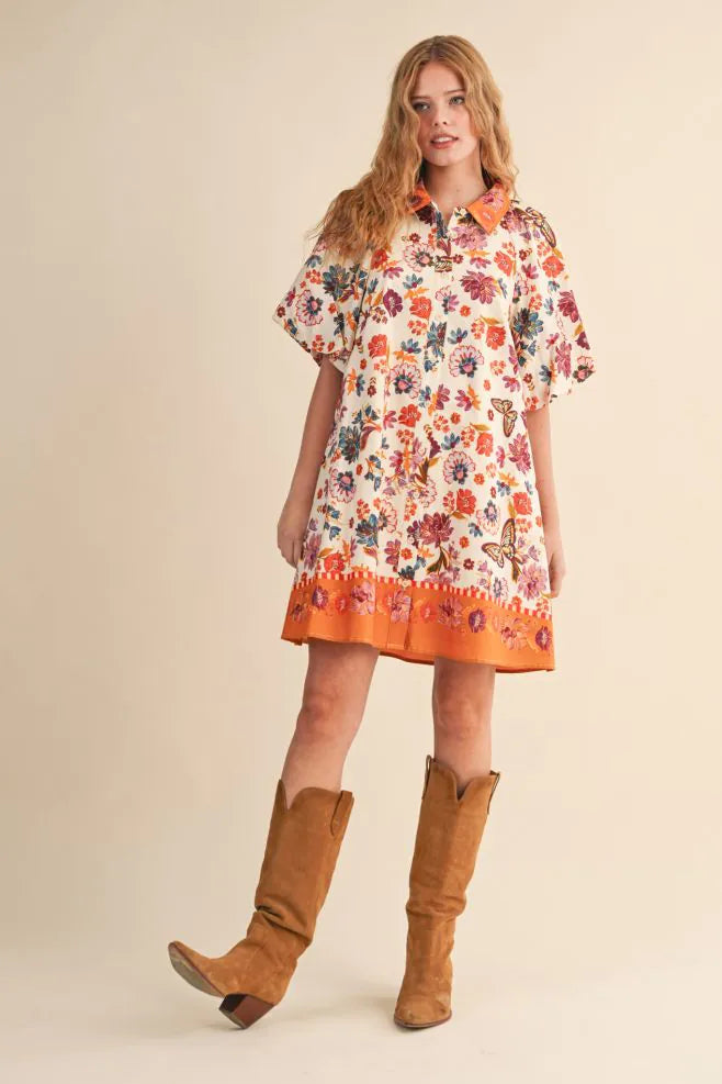 Painted Harvest Floral Dress